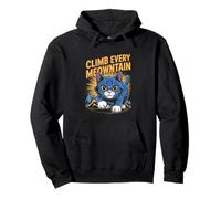 Divertido gato excursionista de montaña que sube a todas las montañas Sudadera con Capucha