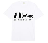 Divertido Gato francés Mascota Un Deux Trois Comfort Colors Adult Heavyweight T-Shirt
