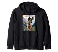 Divertido Gato Gorila Dinosaurio UFO Meme Humor Absurdo Escena Sudadera con Capucha