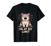 Divertido Gato Gritando Estoy En Mi Límite Meme De Estrés Camiseta