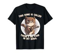 Divertido Gato Hambriento Cantando Comida Canción Kitty Lover EduEly Camiseta