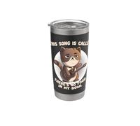 Divertido Gato Hambriento Cantando Comida Canción Kitty Lover EduEly Vaso térmico de acero inoxidable de doble pared