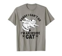 divertido gato introvertido I can't go I'm an Inside cat Homebody Camiseta