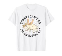 divertido gato introvertido I can't go I'm an Inside cat Homebody Camiseta