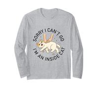 divertido gato introvertido I can't go I'm an Inside cat Homebody Manga Larga
