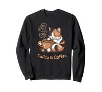 Divertido Gato Lindo calicó y café Sudadera