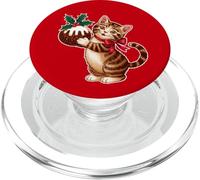 Divertido Gato Lindo con pudín Figgy Navidad PopSockets PopGrip para MagSafe