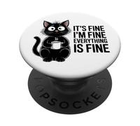 Divertido Gato Mamá Social Ansiedad Estresado Amante PopSockets PopGrip Adhesivo