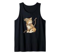 Divertido Gato Mascota con Flecha para los Amantes de los arqueros Camiseta sin Mangas