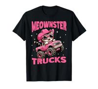 Divertido gato Monster Truck para niñas y mujeres, fiesta de camión monstruo Camiseta
