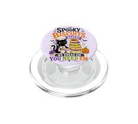 Divertido Gato Negro Halloween Calabaza Espeluznante Galletas panadería PopSockets PopGrip para MagSafe