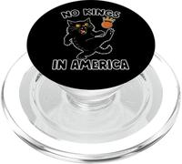 Divertido Gato Negro Pateando Corona No Reyes America PopSockets PopGrip para MagSafe