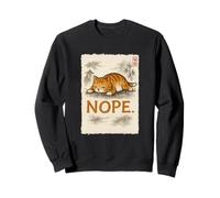 Divertido Gato Nope Lazy Orange Kitten Lady Lovers Sumi-e Kawaii Sudadera