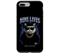 Divertido Gato Nueve Vidas sobrecargado gráfico Gatito Amante Carcasa para iPhone 7 Plus/8 Plus