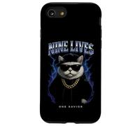 Divertido Gato Nueve Vidas sobrecargado gráfico Gatito Amante Carcasa para iPhone SE (2020) / 7/8