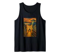 Divertido Gato ovni Arte diseño Lindo Alien pánico Gatito Camiseta sin Mangas