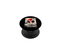 Divertido Gato rapto de ovnis Great Wave Kanagawa Anime Fat Cat PopSockets PopGrip Adhesivo