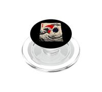 Divertido Gato rapto de ovnis Great Wave Kanagawa Anime Fat Cat PopSockets PopGrip para MagSafe