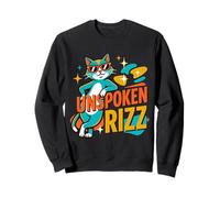 Divertido Gato Retro de Unspoken Rizz de Mediados de Siglo, Moderno Sudadera