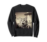 Divertido Gato Selfie UAP Aliens Craft Encounter Classic Sudadera