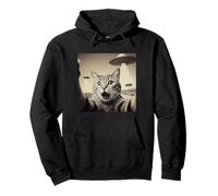 Divertido Gato Selfie UAP Aliens Craft Encounter Classic Sudadera con Capucha