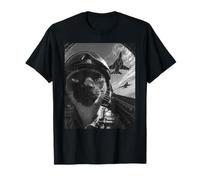 Divertido Gato siamés Selfie Fighter Jet Pilot Airplane Graphic Camiseta
