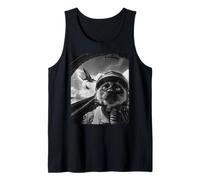 Divertido Gato siamés Selfie Fighter Jet Pilot Airplane Graphic Camiseta sin Mangas