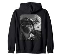 Divertido Gato siamés Selfie Fighter Jet Pilot Airplane Graphic Sudadera con Capucha