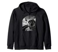 Divertido Gato siamés Selfie Fighter Jet Pilot Airplane Graphic Sudadera con Capucha