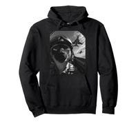 Divertido Gato siamés Selfie Fighter Jet Pilot Airplane Graphic Sudadera con Capucha