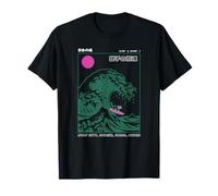Divertido Gato Surfing Choshi Chiba Japón Wave Art Camiseta