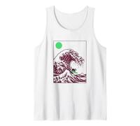 Divertido Gato Surfing Choshi Chiba Japón Wave Art Camiseta sin Mangas
