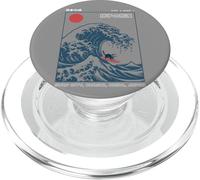 Divertido Gato Surfing Choshi Chiba Japón Wave Art PopSockets PopGrip para MagSafe