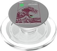 Divertido Gato Surfing Choshi Chiba Japón Wave Art PopSockets PopGrip para MagSafe