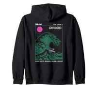 Divertido Gato Surfing Choshi Chiba Japón Wave Art Sudadera con Capucha
