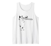 Divertido gato tocando el trombonista Brass Band Orchestra Camiseta sin Mangas