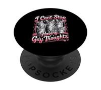 Divertido Gay Pensamientos Retro Tabby Gatos Diciendo PopSockets PopGrip Adhesivo