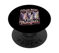 Divertido Gay Pensamientos Retro Tabby Gatos Diciendo PopSockets PopGrip Adhesivo