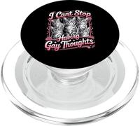Divertido Gay Pensamientos Retro Tabby Gatos Diciendo PopSockets PopGrip para MagSafe