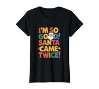 Divertido Gay Santa Claus Navidad LGBT Juego de Palabras Orgullo Xmas Rainbow Camiseta gráfica económica, Mujer, Negro, L