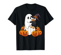 Divertido Ghost Crow Pumpkin Halloween Children's Hombre Mujer Camiseta