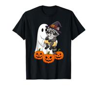 Divertido Ghost Racoon Pumpkin Halloween Children's Men Women Camiseta