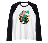 Divertido Gigante Bloqueando Tráfico con Mensaje Oops Camiseta Manga Raglan