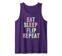 Divertido gimnasta EAT Sleep Flip Repite Balance Beam Gymnastics Camiseta sin Mangas