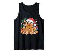 Divertido Gingerbread Man Frog Christmas para Mujeres, Hombres y niños Camiseta sin Mangas