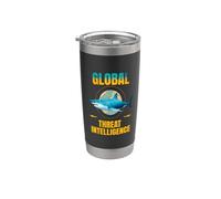 Divertido Global Threat Intelligence Shark Vintage Vaso térmico de acero inoxidable de doble pared
