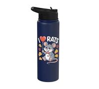 Divertido globo de queso para mascotas I Love Rats Stainless Steel Insulated Water Bottle