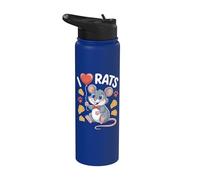 Divertido globo de queso para mascotas I Love Rats Stainless Steel Insulated Water Bottle