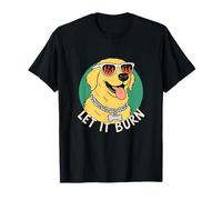 Divertido Golden Labrador Retriever Let It Burn Cool Dog Camiseta