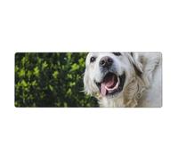 Divertido Golden Retriever Impreso,Alfombrilla de ratón Grande para Escritorio, Teclado de Ordenador, Base de Goma Antideslizante, 30 x 80 cm